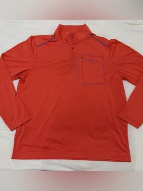 Men's Long-Sleeve Quarter-Zip Shirt - Coral